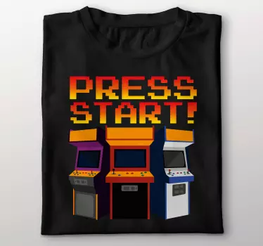 Tryk start arkademaskiner t-shirt - TenStickers