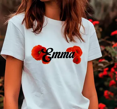 Valmue blomster personlig t shirt - TenStickers