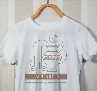 Vandmand pink kort stjernetegn design t-shirt - TenStickers
