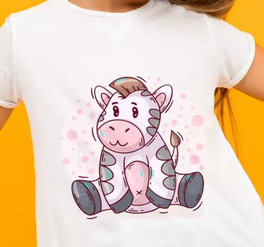 Zebra tegning baby t-shirt - TenStickers