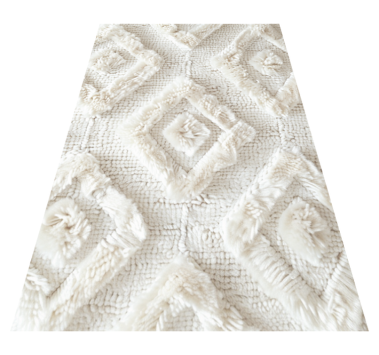 Diamant mønster hvidt vinyl tæppe - TenStickers