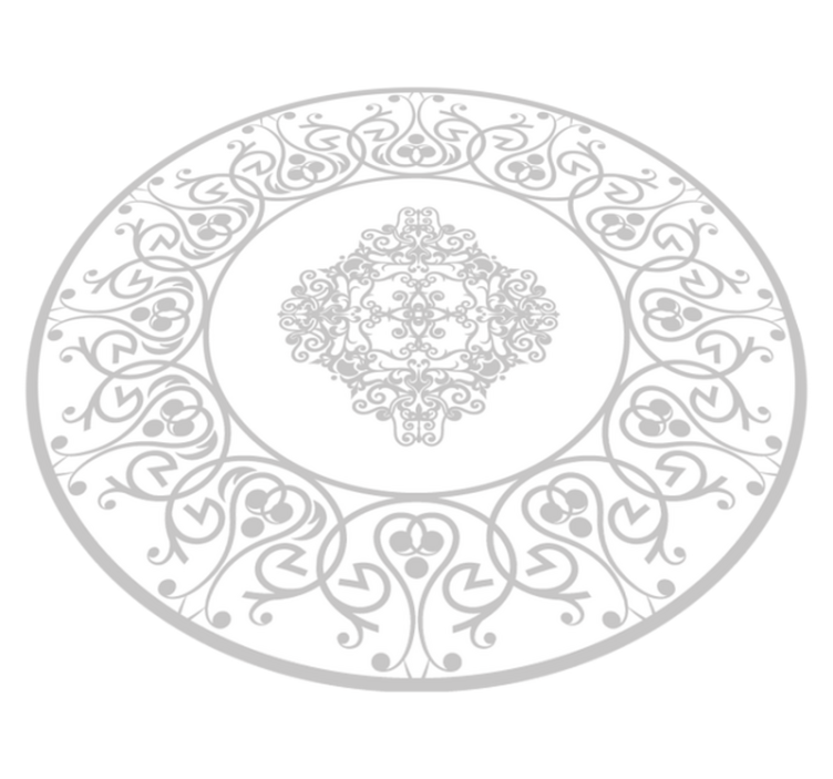 Rund damask hvidt vinyl tæppe - TenStickers