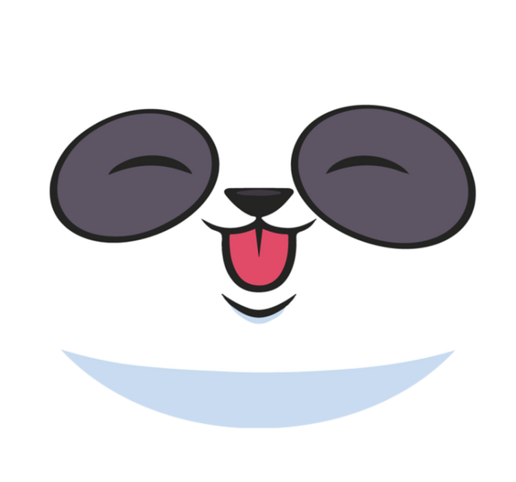 Panda ansigt hvidt vinyl tæppe - TenStickers