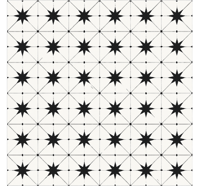 Enkaustisk stjernemønster vinyl tæppe til spisestue - TenStickers