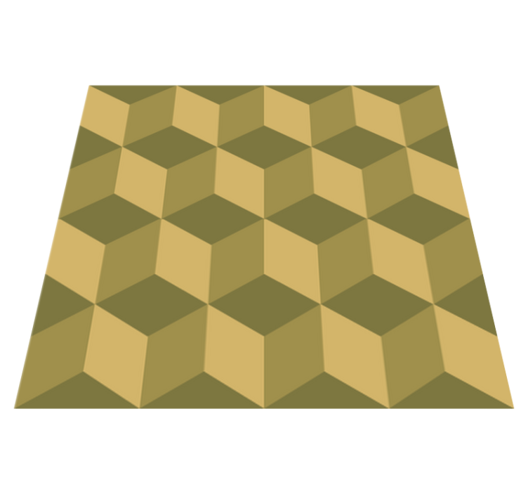 Vinyl tæppe til spisestue beige 3d terninger - TenStickers
