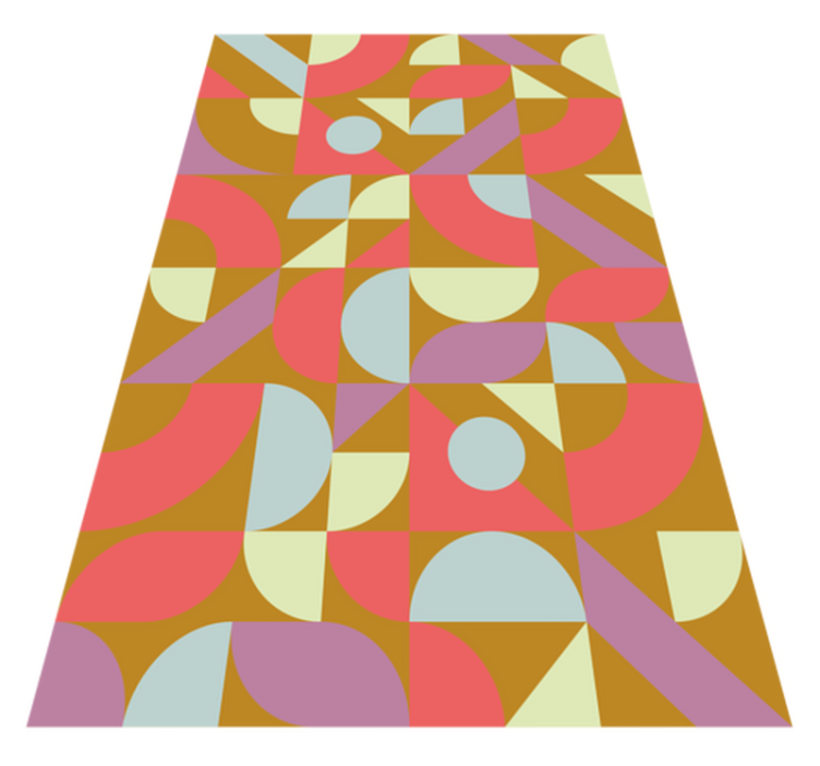 Geometriske vinyl tæppe i retro farver - TenStickers