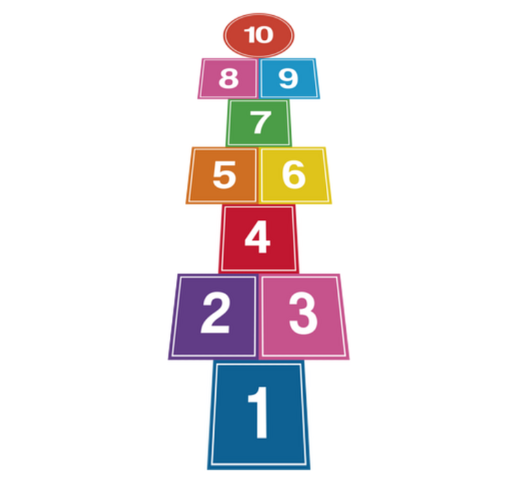 Vinyl tæppe med spil farverig hoppeleg - TenStickers