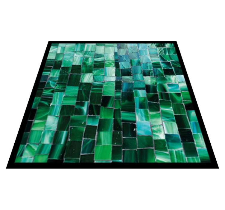 Vinyl tæppe til badeværelset grøn mosaik gradient - TenStickers