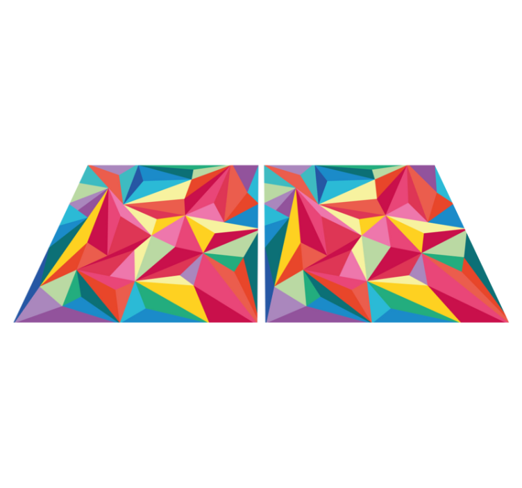 Vinyl tæppe til badeværelset med multicolor geometrisk motiv - TenStickers