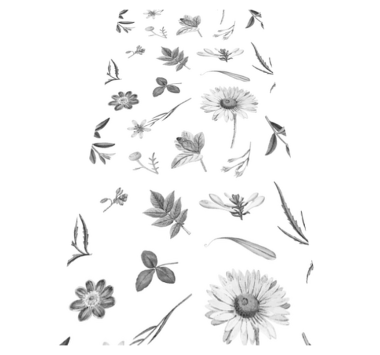 Køkken tæpper i grå forårsblomster - TenStickers