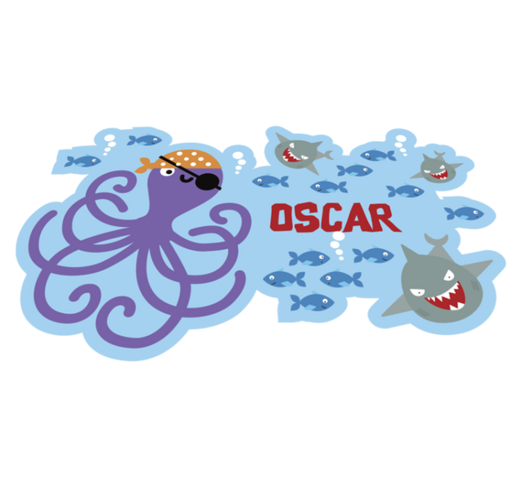 Tilpasses pirat octopus vinyl tæppe - TenStickers