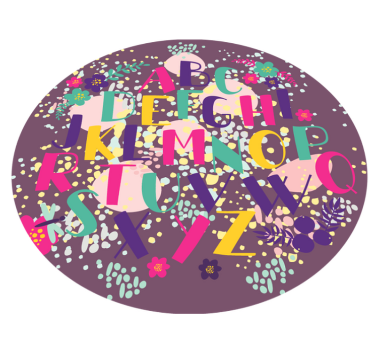 Blomster alfabet vinyl tæppe - TenStickers