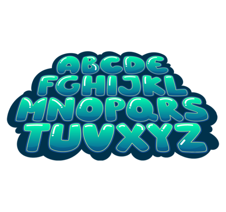 Fabelagtig alfabet bobler vinyl tæppe - TenStickers