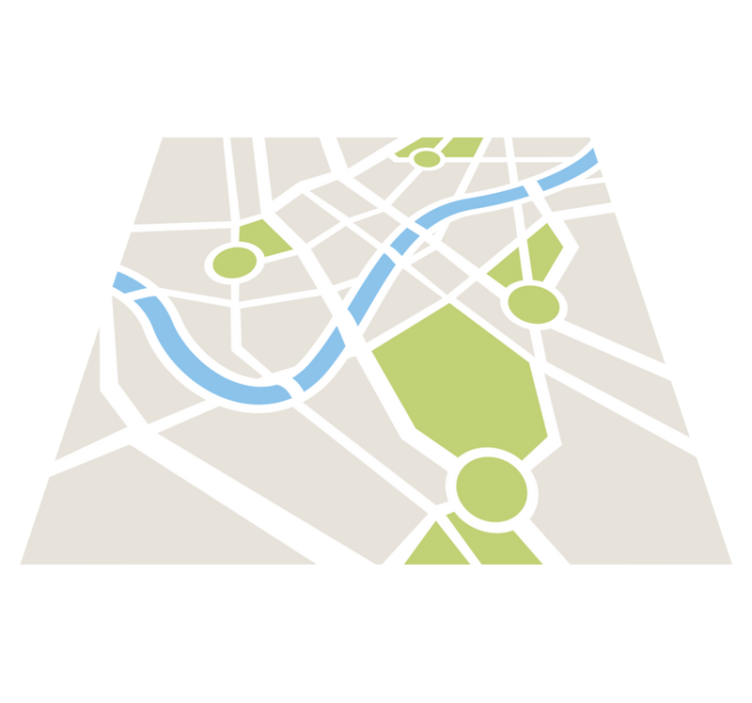 Fantastiske byveje vinyl tæppe - TenStickers