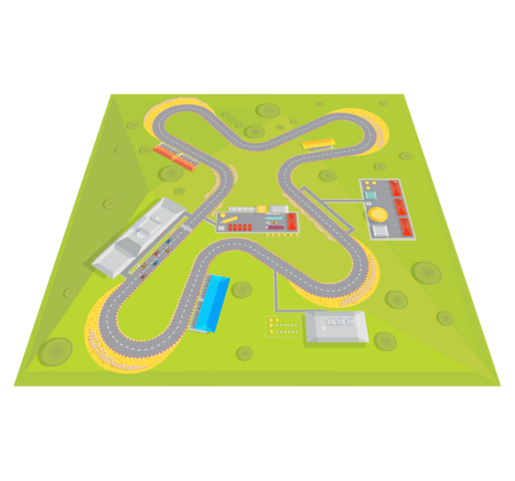 Fantastisk bilspor for børn vinyl tæppe - TenStickers