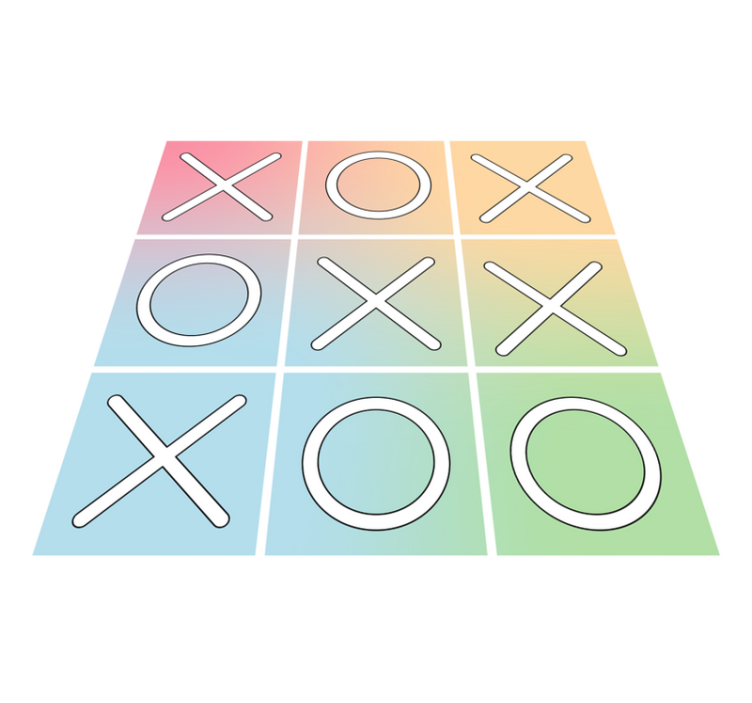 Tic tac toe vinyl tæppespil - TenStickers