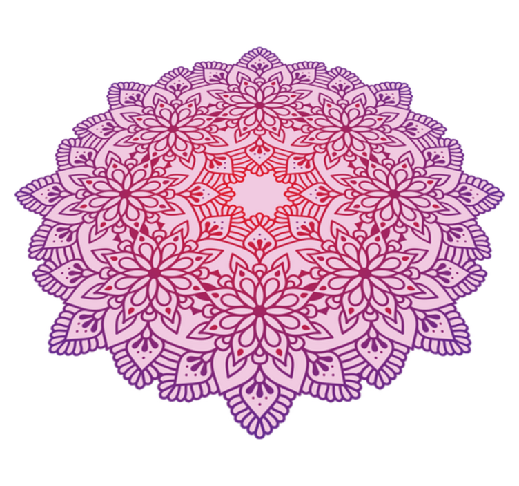 Elegant blomst farverig mandala vinyl tæppe - TenStickers