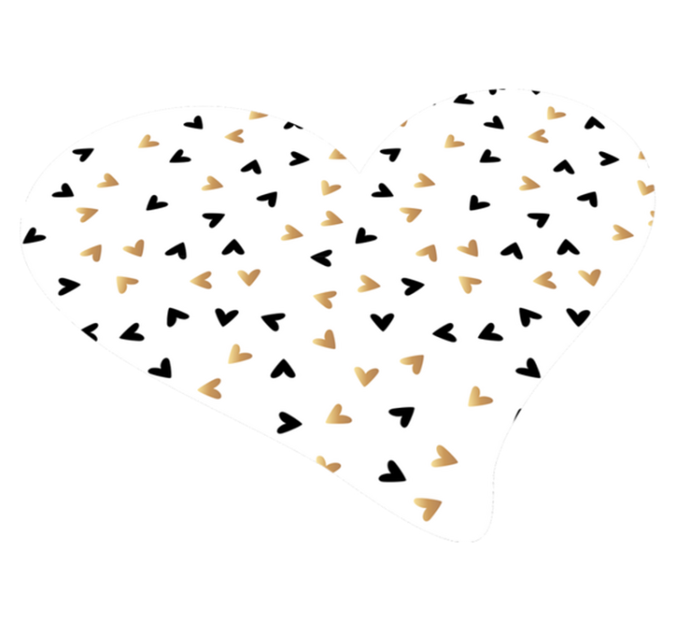 Gyldent og sort hjerte minimal vinyl tæppe - TenStickers