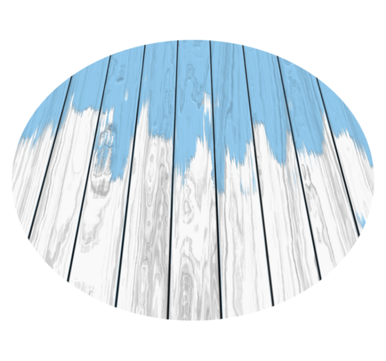 Rundt hvidt og blå trævinyltæppe - TenStickers