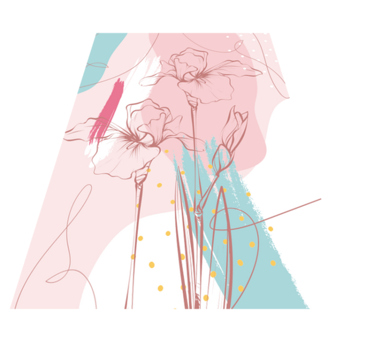 Vidunderligt blomster moderne vinyl tæppe - TenStickers