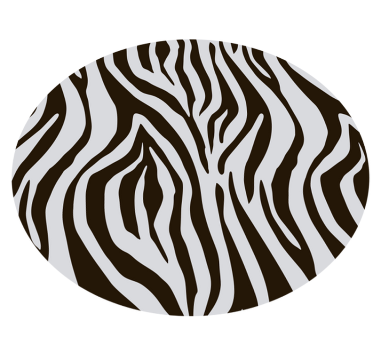 Spektakulært rund zebra animalsk tryk vinyl tæppe - TenStickers