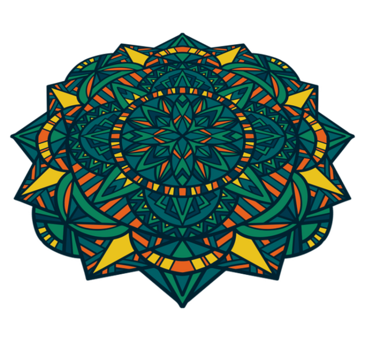 Mandala cirkulært kunstværk mandala vinyl tæppe - TenStickers