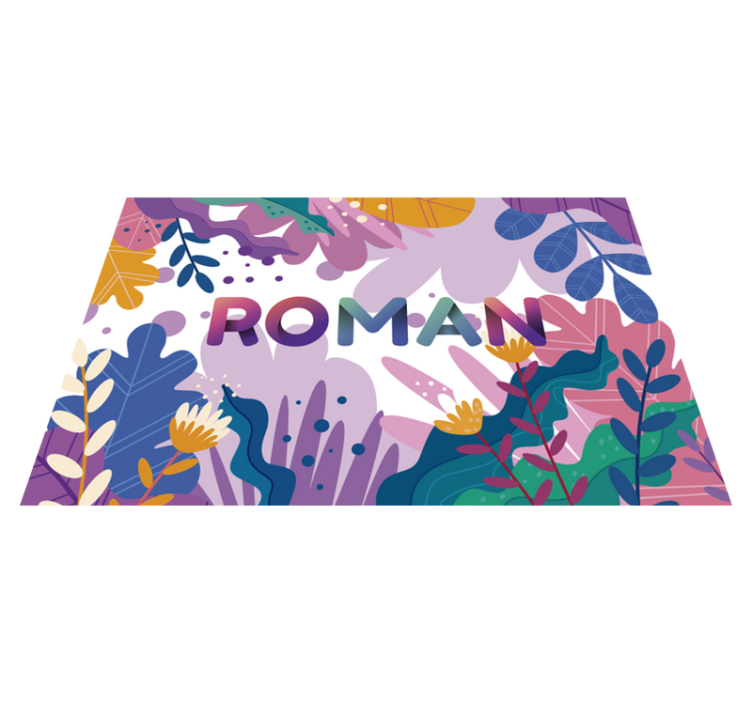 Fabelagtige tropiske blomster vinyl tæppe med navn - TenStickers