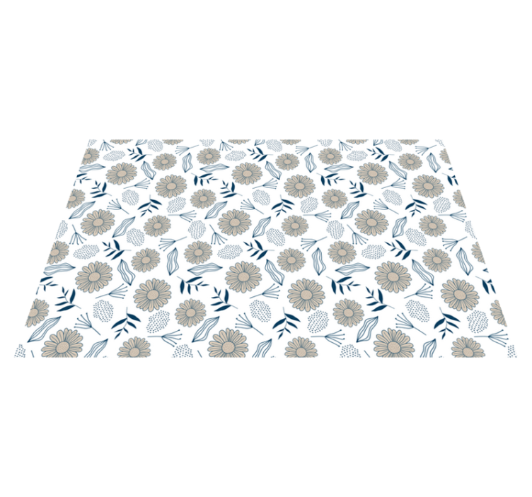 Vidunderligt beige daisy vinyl soveværelsetæppe - TenStickers