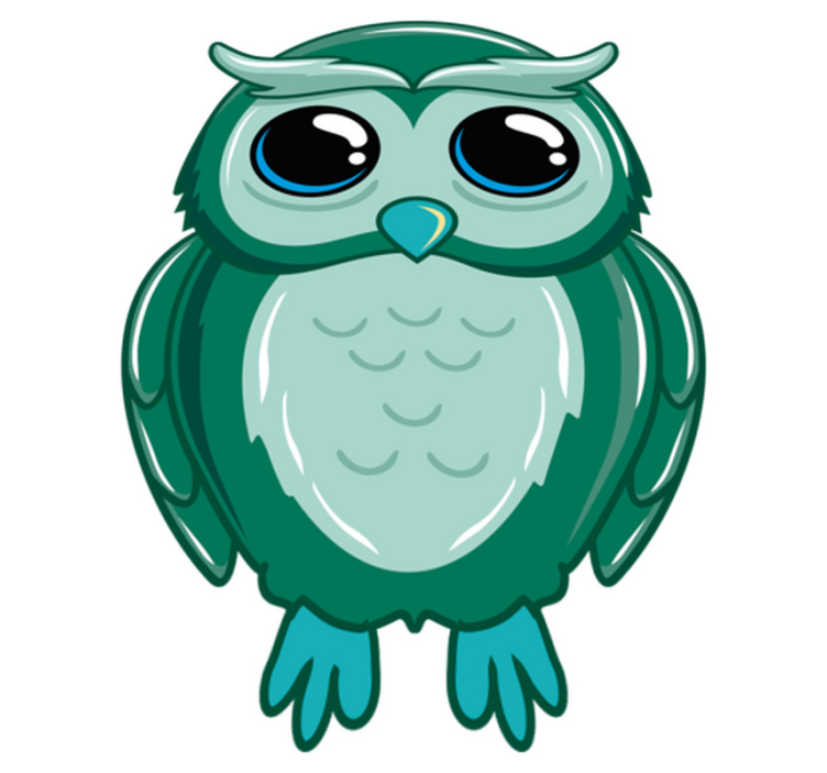 Børn søde ugle dyr vinyl tæppe - TenStickers