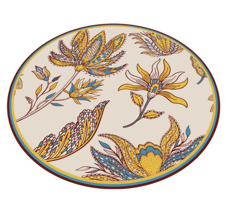 Udsmykket blomstret elegance Blomster og planter vinyltæppe - TenStickers