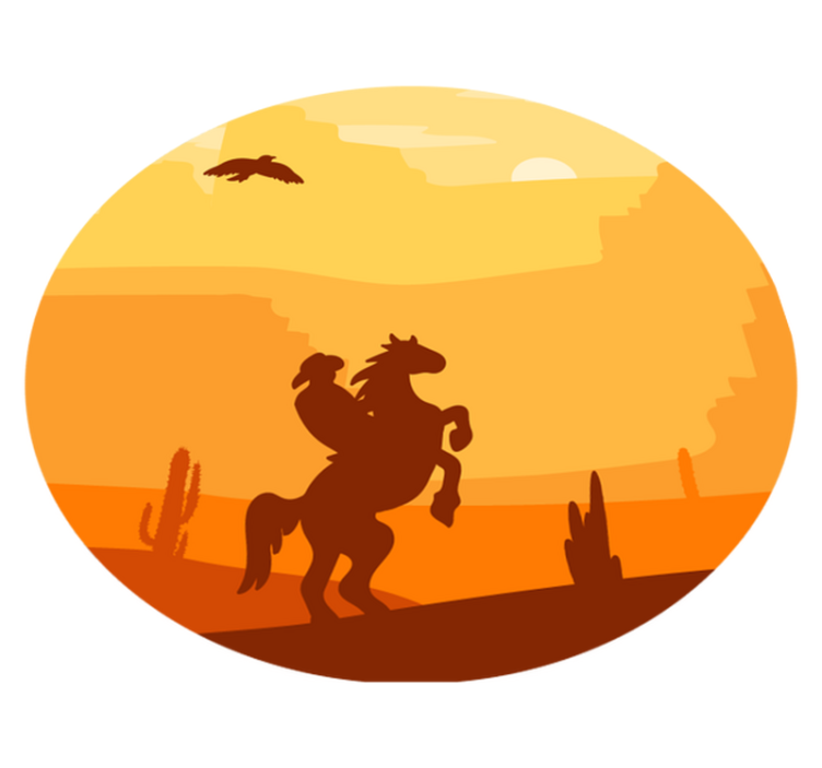 Cowboy landskab børn vinyl tæppe - TenStickers