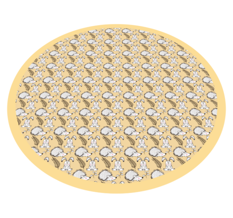 Porcupine og kaniner animalsk vinyl tæppe - TenStickers