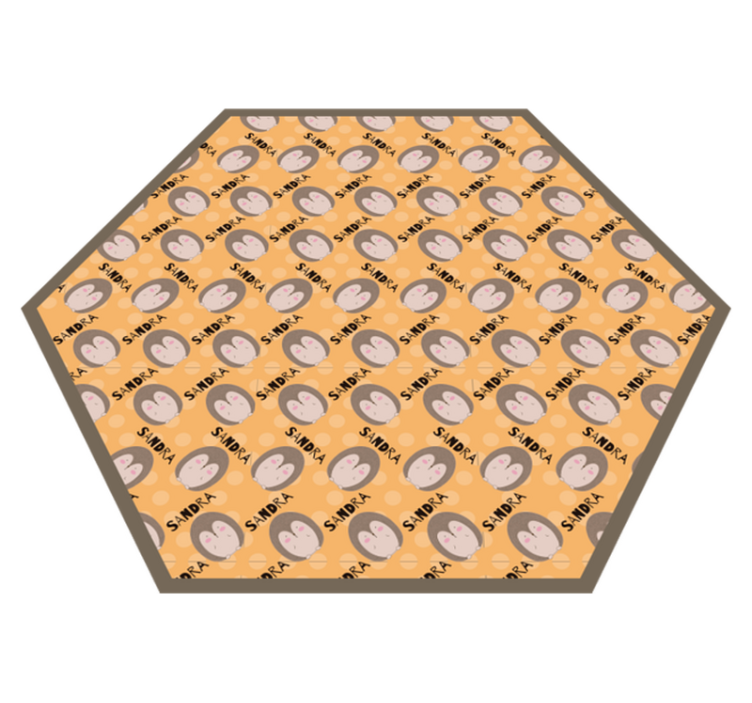 Personlige hjerter vinyl tæppe med navn - TenStickers