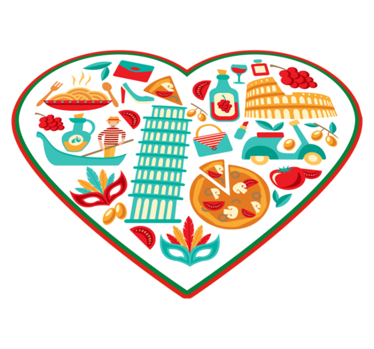 Italienske mest berømte ikoner moderne tæppe - TenStickers