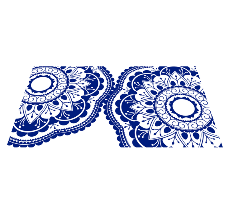 Mørkeblå med runde former vinyl tæppe blå tæppe - TenStickers