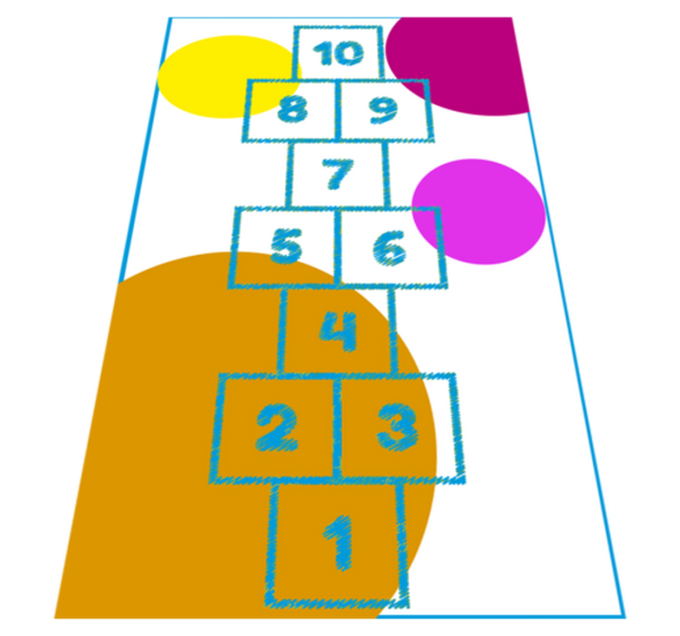 Børn hopping spil vinyl tæppe spilmåtte - TenStickers