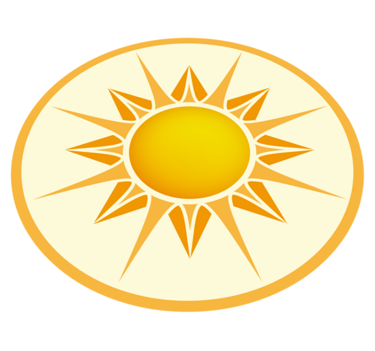 Gul, rund mønster mandala tæppe - TenStickers