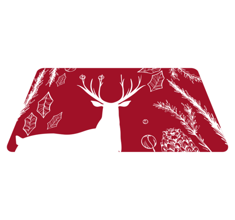 Rødt rensdyr i skov juletræsmåtte - TenStickers