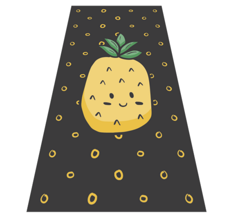 Vinyl tæppe ananas med blade blomster tæppe - TenStickers