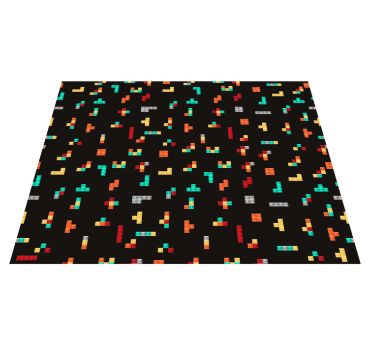 Retro tetris vintage vinyl tæppe - TenStickers