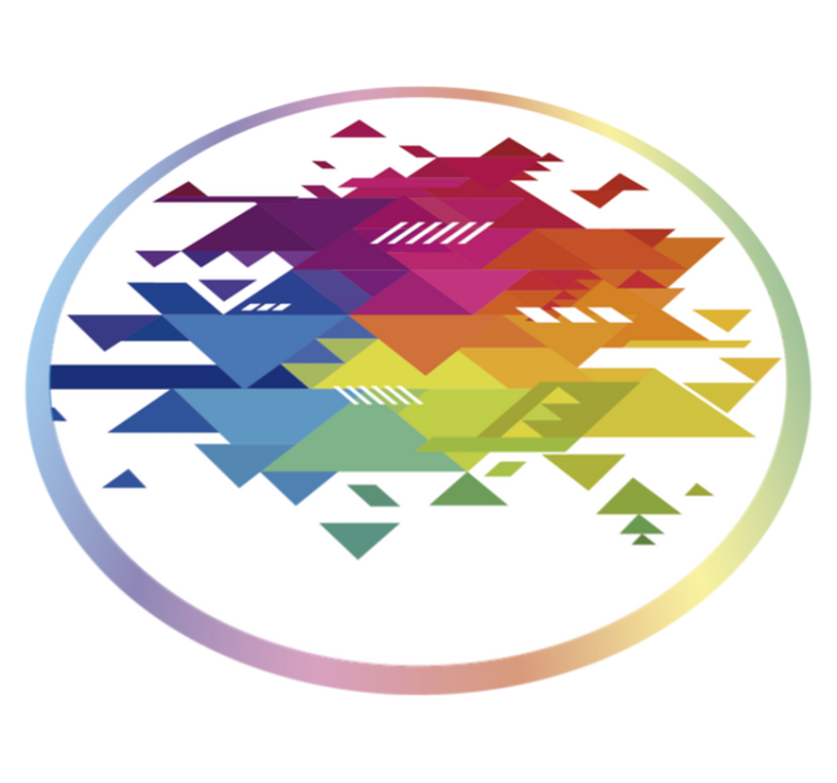 Farverige geometriske former geometriske vinyl tæppe - TenStickers