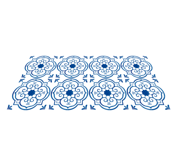 Blå badeværelse fliser tæppe - TenStickers