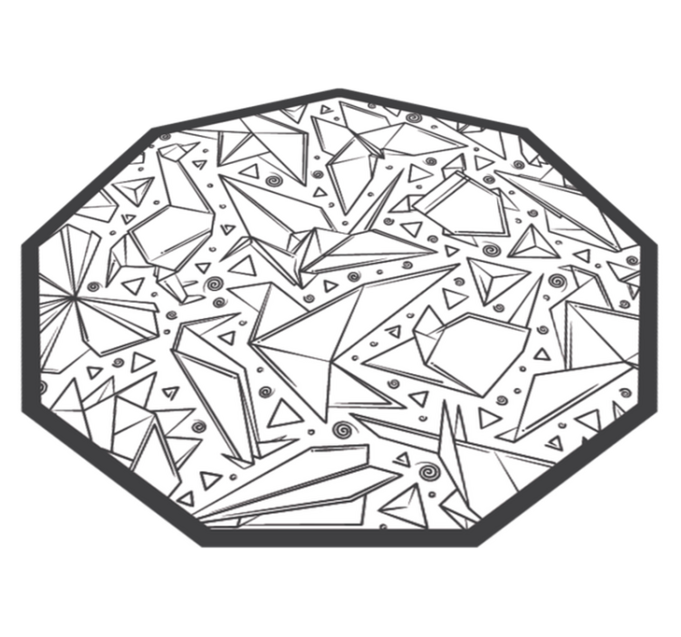 Geometriske former ottekantet geometriske vinyl tæppe - TenStickers