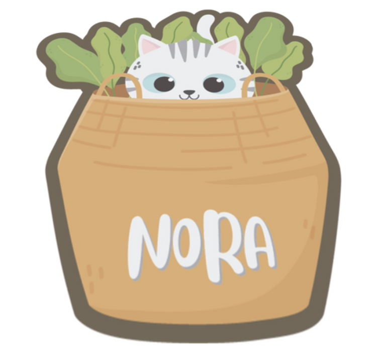 Personlig kat vinyl tæppe med navn - TenStickers