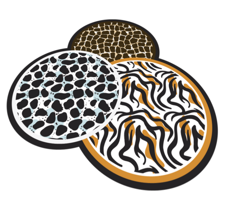 Safari motiv trio vinyltæppe med dyreprint - TenStickers