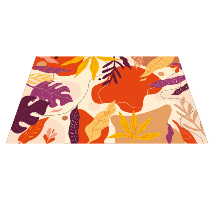 Efterårets løvmønstre natur vinyl tæppe - TenStickers