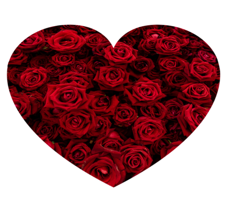 Hjerte fyldt med roser blomster vinyl tæppe - TenStickers