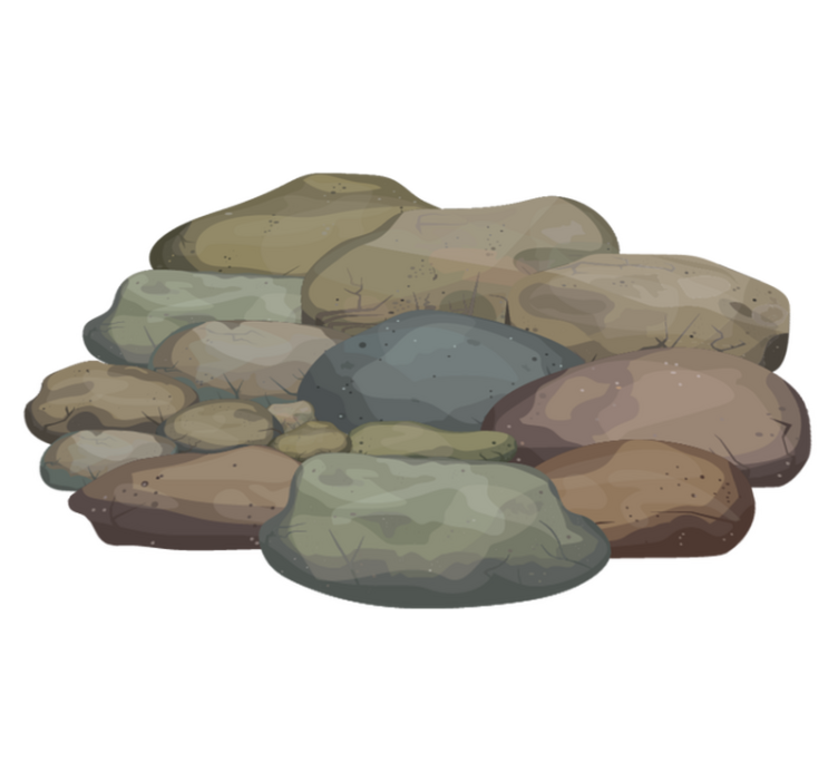 Småsten illustration vinyl tæppe med steneffekt - TenStickers