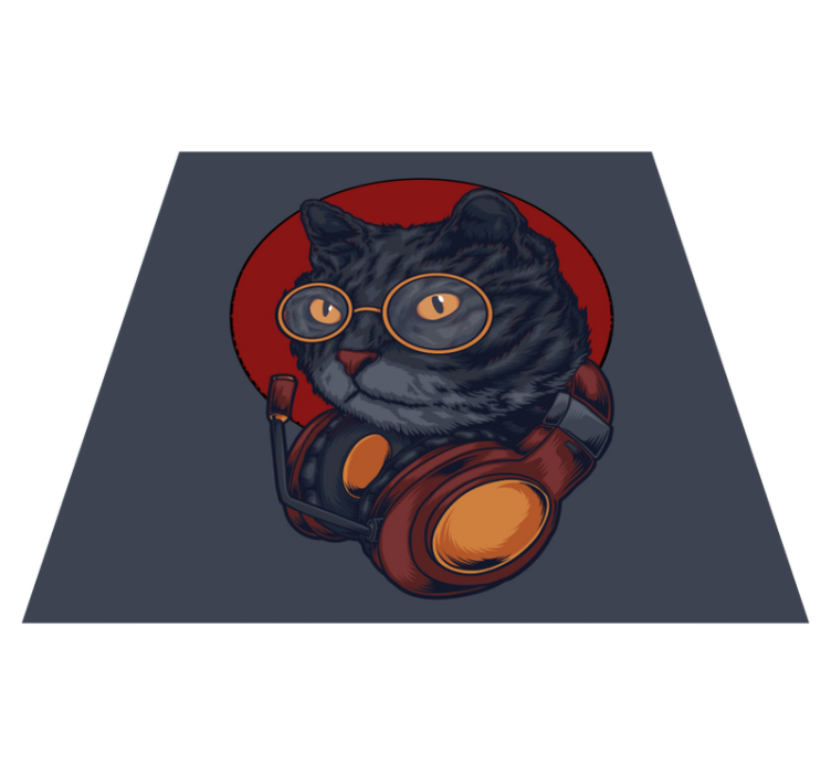 Kat musik illustration dyretæppe - TenStickers