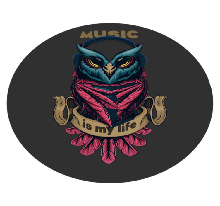 Ugle musik emblem vinyl tæppe til teenagere - TenStickers